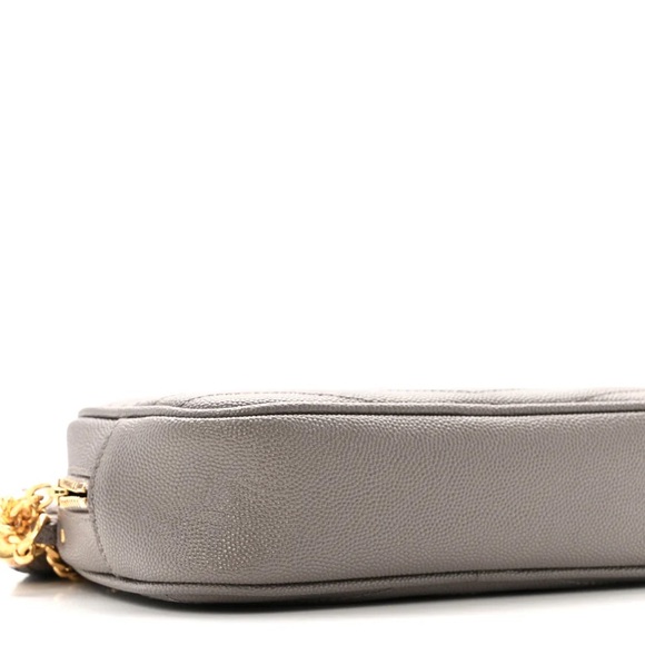 Saint Laurent Gray Crossbody Bag with Gold Accents - Picture 4 of 6